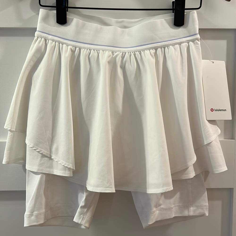 lululemon Court Rival HR Skirt with 9” Liner - NWT - White Sz 6